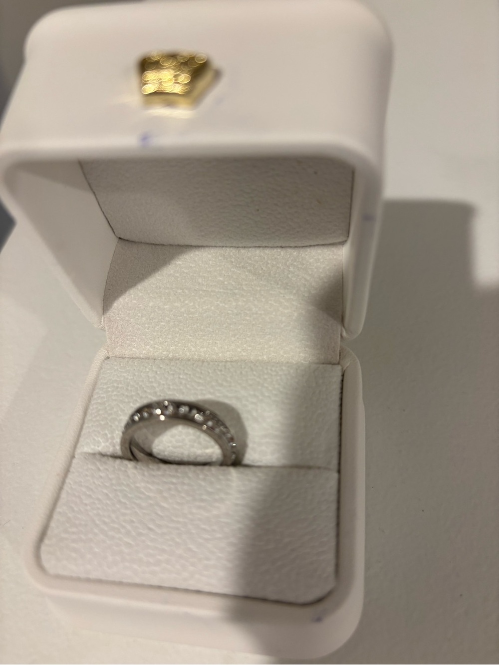 Source Unknown Silver Crystal-Accented Band